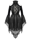 Eva Lady Arabella's Conflict Womens Beaded Gothic Mini Dress - Black Velvet & Lace