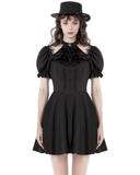 Dark In Love Gothic Lolita Ribbon Bow Mini Dress