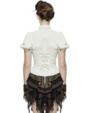 Devil Fashion Ottensia Womens Steampunk Shirt - Vintage Off White