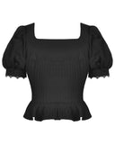 Dark In Love Steampunk Lolita Ribbon Lacing Off Shoulder Blouse