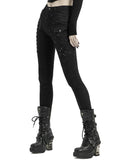 Punk Rave Disanthropy Womens Shredded Jeans - Black