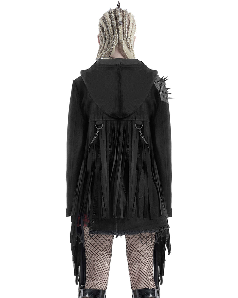 Crop Rave Jacket Punk Rave Stormrider Womens Apocalyptic Hooded Cropped Biker Jacket ...