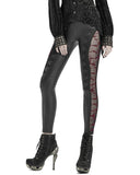 Punk Rave Embers Fire Gothic Leggings - Black & Red