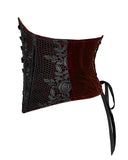 Punk Rave Lenore Gothic Cincher Corset - Red Velvet