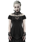 Punk Rave Arachnaphilia Womens Gothic Spiderweb Mesh Off Shoulder Top