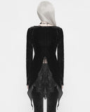 Eva Lady Katie's Obsession Womens Gothic Tailcoat Jacket - Black Velvet & Lace