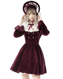 Dark In Love Regency Court Vampire Dress - Wine Red