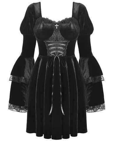 Dark In Love Bella Morte Gothic Velvet Mini Dress