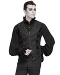 Devil Fashion Vladimyre Gothic Regency Waistcoat Vest - Black & Red