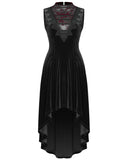 Punk Rave Sable Seduction Gothic Evening Dress - Black