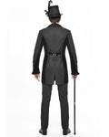 Devil Fashion Stokerton Mens Regency Gothic Tailcoat Jacket - Black