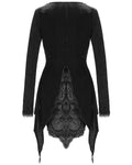 Eva Lady Katie's Obsession Womens Gothic Tailcoat Jacket - Black Velvet & Lace