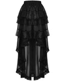 Dark In Love Pleated Gothic High Low Petticoat Skirt