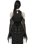 Punk Rave Womens Dark Decadence Gothic Cold Shoulder Top