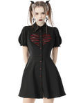 Dark In Love Cross My Heart Gothic Button Up Dress