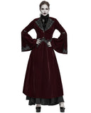 Devil Fashion Death Of Seasons Womens Long Gothic Coat - Red Velvet