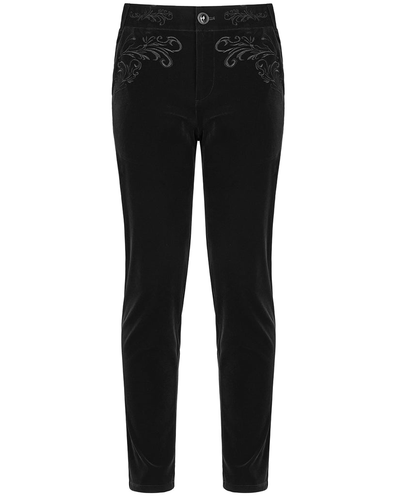 Velvet trousers Skinny fit - Black - Men | H&M IN