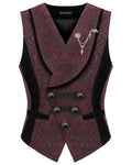 Devil Fashion Mens Gothic Aristocrat Waistcoat Vest - Black & Red