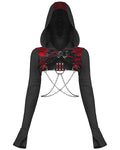 Punk Rave Serpentine Womens Punk Hooded Bolero - Black & Red