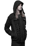 Punk Rave Degeneration Mens Hooded Apocalyptic Punk Jacket