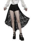 Punk Rave Womens Gothic Studded Casket Lace Hot Shirts & Half Skirt Set