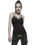 Punk Rave Skullshadow Womens Gothic Tank Top Vest - Black