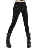 Punk Rave Disanthropy Womens Shredded Jeans - Black