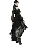 Punk Rave Decadent Gothic Floral Lace Hi Low Dress