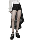 Punk Rave Womens Gothic Studded Casket Lace Hot Shirts & Half Skirt Set