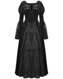 Dark In Love Gothic Courtesan Velvet Lace Maxi Dress