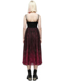 Punk Rave Daily Life Casual Gothic Gradient Dress - Black & Red