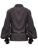 Devil Fashion Eldridge Mens Steampunk Shirt - Brown & Black Stripe