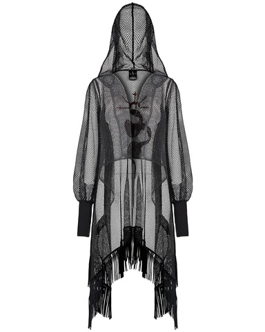 Punk Rave Daily Life Hooded Mesh Cloak