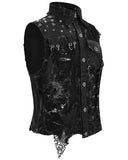 Devil Fashion Mens Wasteland Punk Studded Biker Waistcoat Vest
