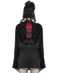 Punk Rave Serpentine Womens Punk Hooded Bolero - Black & Red