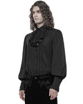 Punk Rave Vallerton Mens Gothic Regency Shirt & Cravat - Black