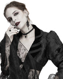 Devil Fashion Ascension Womens Gothic Jacquard & Lace Tailcoat Jacket