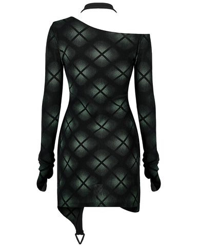 Punk Rave Daily Life Casual Dark Punk Plaid Printed Cyberpunk Dress - Violent Delights Punk Rave Daily Life Casual Dark Punk Plaid Printed Cyberpunk Dress - Violent Delights