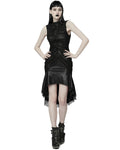 Punk Rave Dark Gothic Coffin Stone Fishnet Ruching Dress